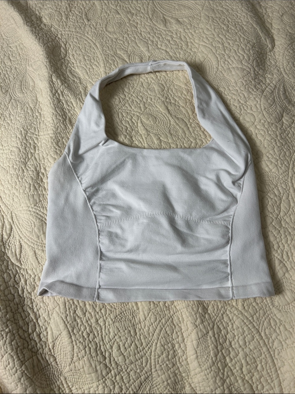 Free People White Halter Crop Top